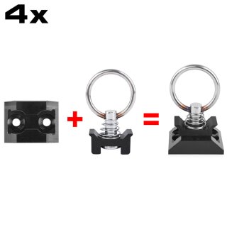 Anchor Points + Ring Fittings, Set of 4, black