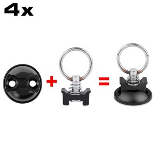 Anchor Points + Ring Fittings, Set of 4, black