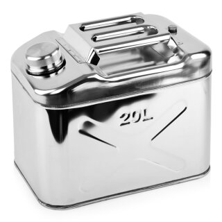 Jerry Can 20 Liter, Stainless Steel, horizontal