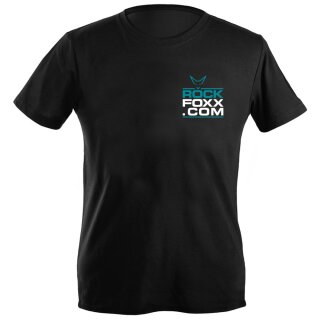 ROCKFOXX U-Neck T-Shirt MEN schwarz, Logo klein