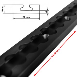 Airline Rail, 100 cm long black, square shape