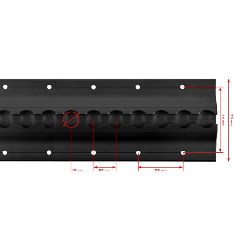 Airline Rail, Load-Securing Rail, 100 cm, black anodized, round shape, €  34,90