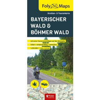 FolyMaps Bayerischer Wald  & Böhmerwald  - Straßen- und Tourenkarte 1:250 000