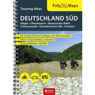 FolyMapss Touring Atlas Germany South - Laminated 1:250 000