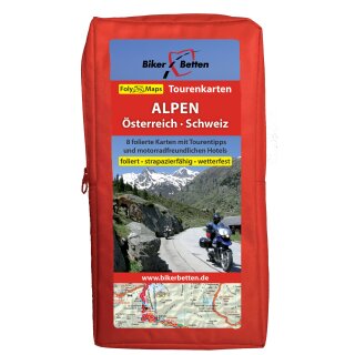 Tour map Alpen Österreich Schweiz - Set mit 8 folierten Karten 1:300 000