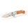 Folding Knife Stainless Steel Blade Olive Wood Handle