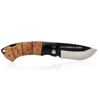 Folding Knife Stainless Steel Blade Cedar Wood Black