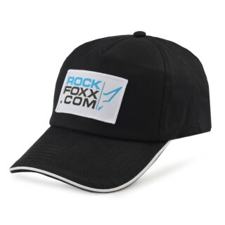 ROCKFOXX Basecap, black, with white stripes