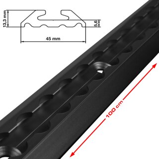 Airline Rail, black, 100 cm, square shape, 45x13,3x5,6 mm