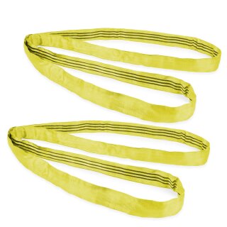 Tie-Down Loop Belts, 150 cm, 2 pcs, yellow