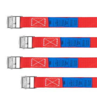 Tie Down Belts 40 cm long, Set of 4, red