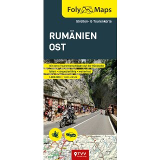 FolyMapss Rumänien Ost - Straßen- und Tourenkarte 1:800 000