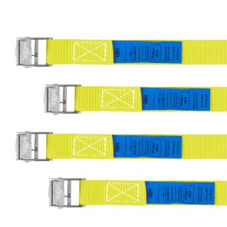 Tie Down Belts 40 cm long, Set of 4, yellow