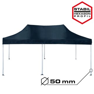 Foldable Pavilion / Tent, 50 mm Hexagon Pillars, 6x3 m