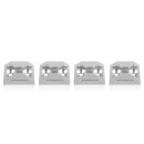 Anker Points for Airline Eyelets, square, silver, set of 4